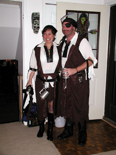 Meredith and Larry as pirates